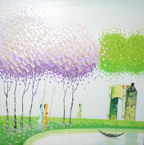 Tranh Sơn Dầu Đường Làng